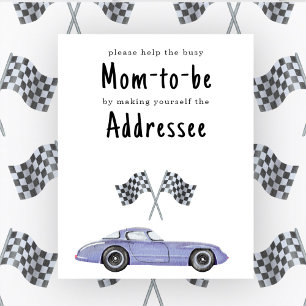 Race car baby shower Mum to be addressee Poster