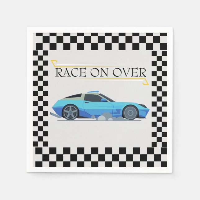 Race Car Baby Shower Theme Napkin (Front)