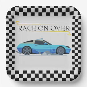 Race Car Baby Shower Theme Paper Plate