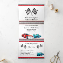 Race Car Birthday, 10th Birthday Invitation
