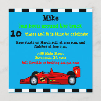 Race Car Birthday Announcement
