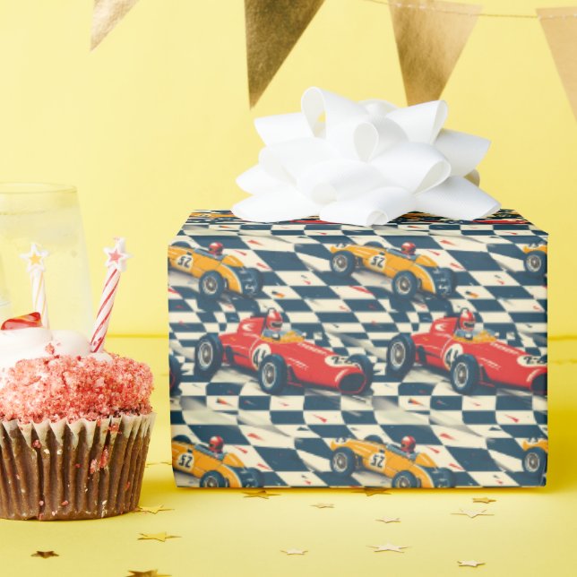 Race Car Birthday Gift Wrap (Birthday Party)