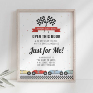 Race Car Birthday Guest Book Sign