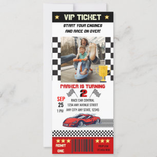 Race Car Birthday Invitation