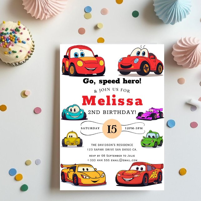 Race Car Birthday Invitation (Creator Uploaded)