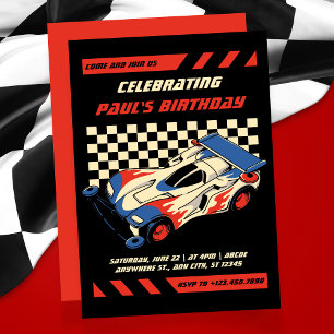 Race Car birthday Invitation