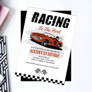 Race Car Birthday Invitation