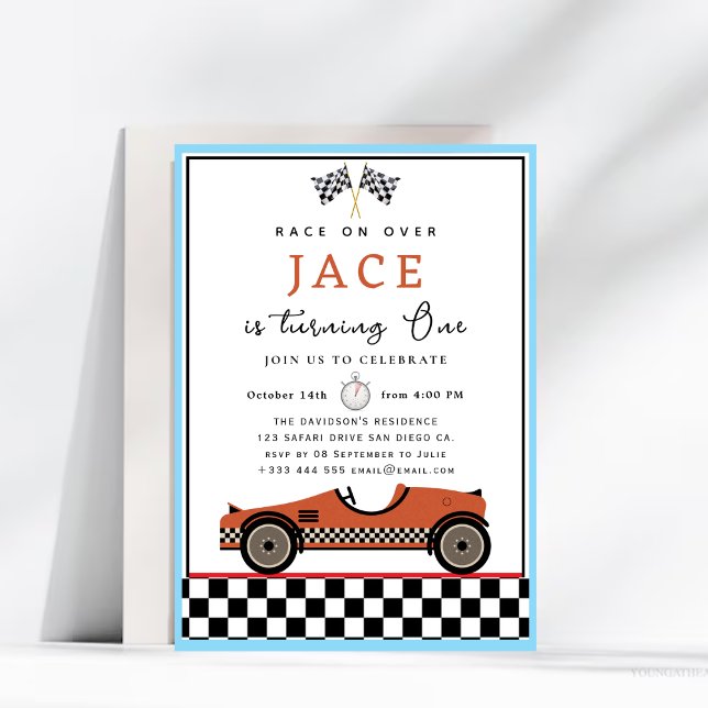 Race Car Birthday Invitation (Creator Uploaded)