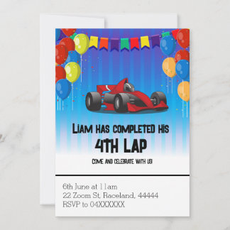 Race Car Birthday Invitation