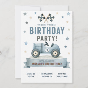Race Car Birthday Invitation
