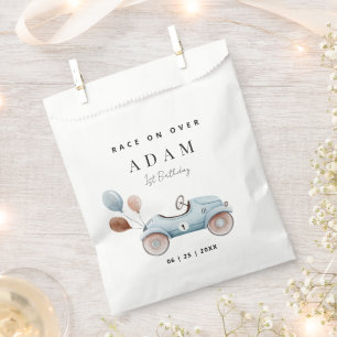 Race Car Birthday Invitation, Fast One Birthday Favour Bag