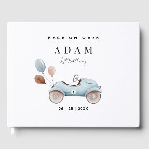 Race Car Birthday Invitation, Fast One Birthday  Guest Book