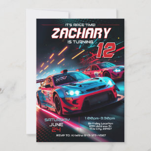 Race Car Birthday Invitation   Racing Invite
