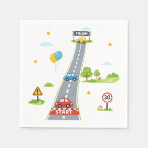 Race Car Birthday Kids Racing Party Napkin
