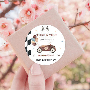 Race Car Birthday Party Classic Round Sticker