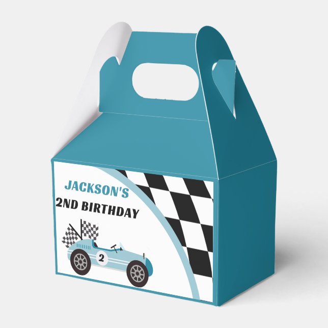 Race Car Birthday Party Favour Box (Front Side)