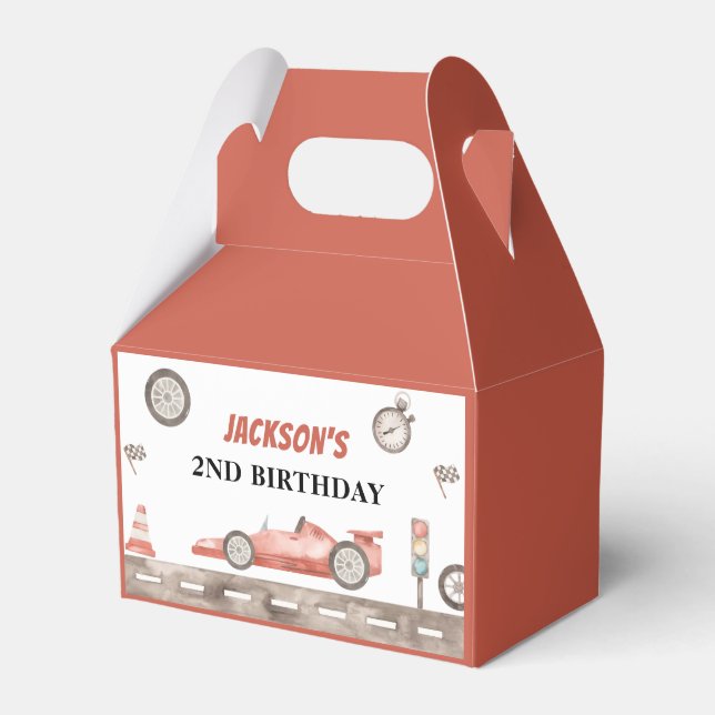 Race Car Birthday Party Favour Box (Front Side)