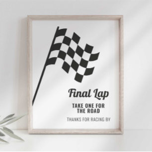 Race Car Birthday Party Favours Sign