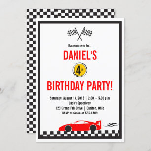 Race Car Birthday Party Invitation
