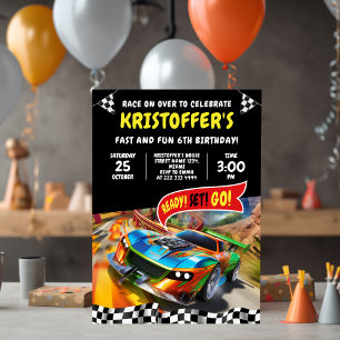 Race Car Birthday Party Invitation