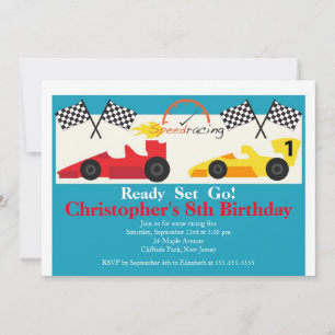 Race Car Birthday Party Invitations
