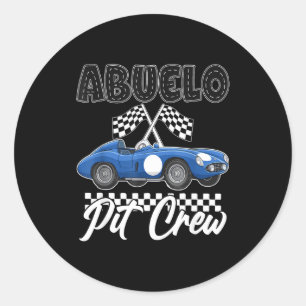 Race car birthday party racing family abuelo pit classic round sticker