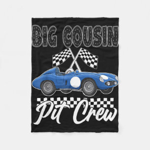 Race car birthday party racing family big cousin fleece blanket
