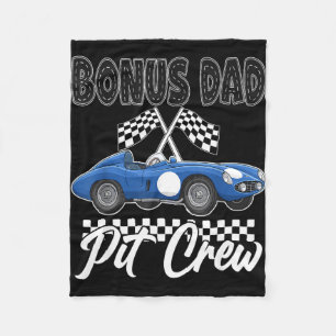 Race car birthday party racing family bonus dad fleece blanket