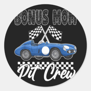 Race car birthday party racing family bonus mum classic round sticker