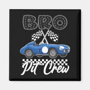 Race car birthday party racing family bro pit crew magnet