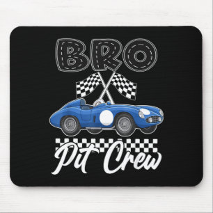 Race car birthday party racing family bro pit crew mouse pad