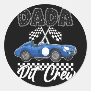Race car birthday party racing family dada pit classic round sticker