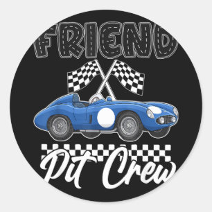 Race car birthday party racing family friend pit classic round sticker