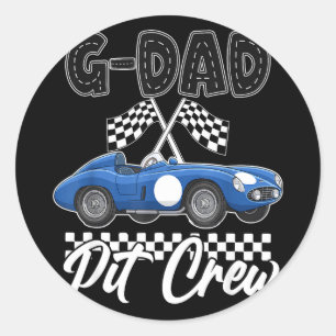 Race car birthday party racing family g dad pit classic round sticker