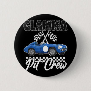 Race car birthday party racing family glamma pit 6 cm round badge