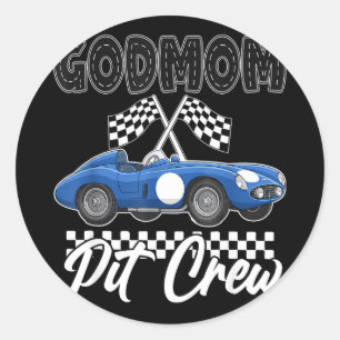 Race car birthday party racing family godmom pit classic round sticker
