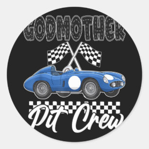 Race car birthday party racing family godmother classic round sticker