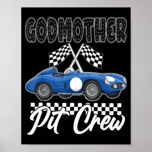 Race car birthday party racing family godmother poster