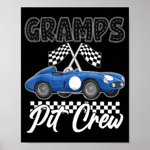 Race car birthday party racing family gramps pit poster