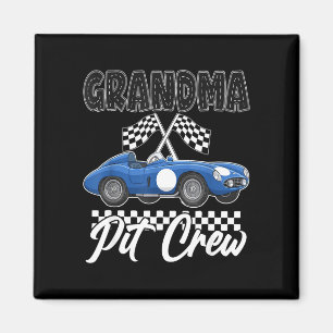 Race car birthday party racing family grandma pit magnet