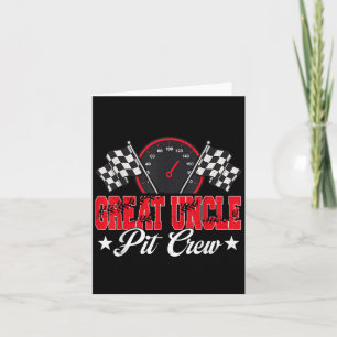 Race Car Birthday Party Racing Family Great Uncle  Card