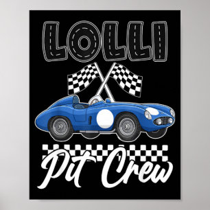 Race car birthday party racing family lolli pit poster