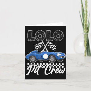 Race car birthday party racing family lolo pit card