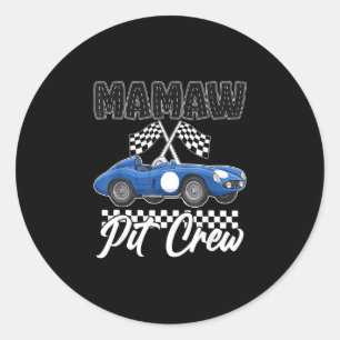 Race car birthday party racing family mamaw pit classic round sticker