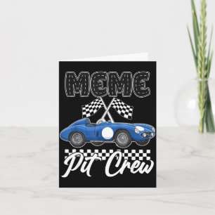 Race car birthday party racing family meme pit card