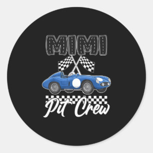 Race car birthday party racing family mimi pit classic round sticker