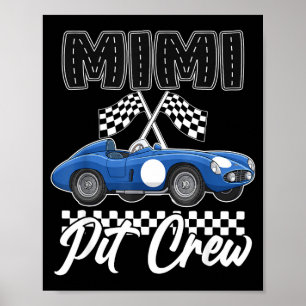 Race car birthday party racing family mimi pit poster