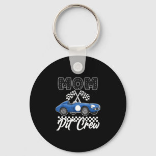 Race car birthday party racing family mum pit crew key ring