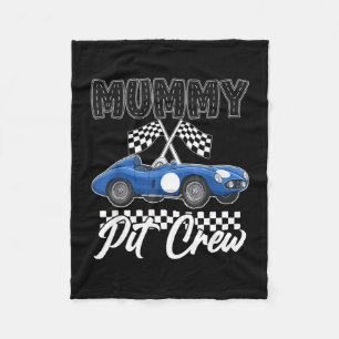 Race car birthday party racing family mummy pit fleece blanket