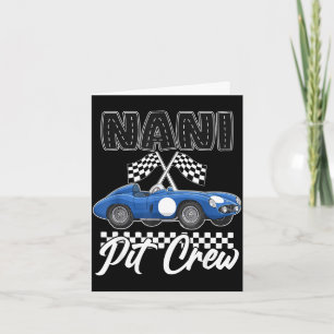 Race car birthday party racing family nani pit card